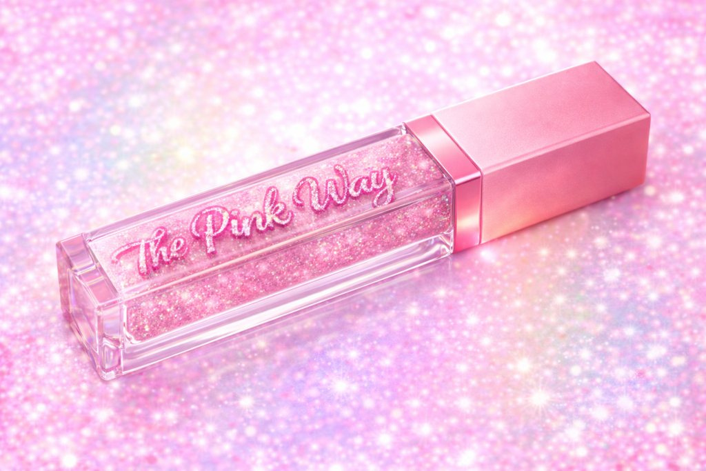 Pink Strawberry High Shine Glitter Lip Gloss