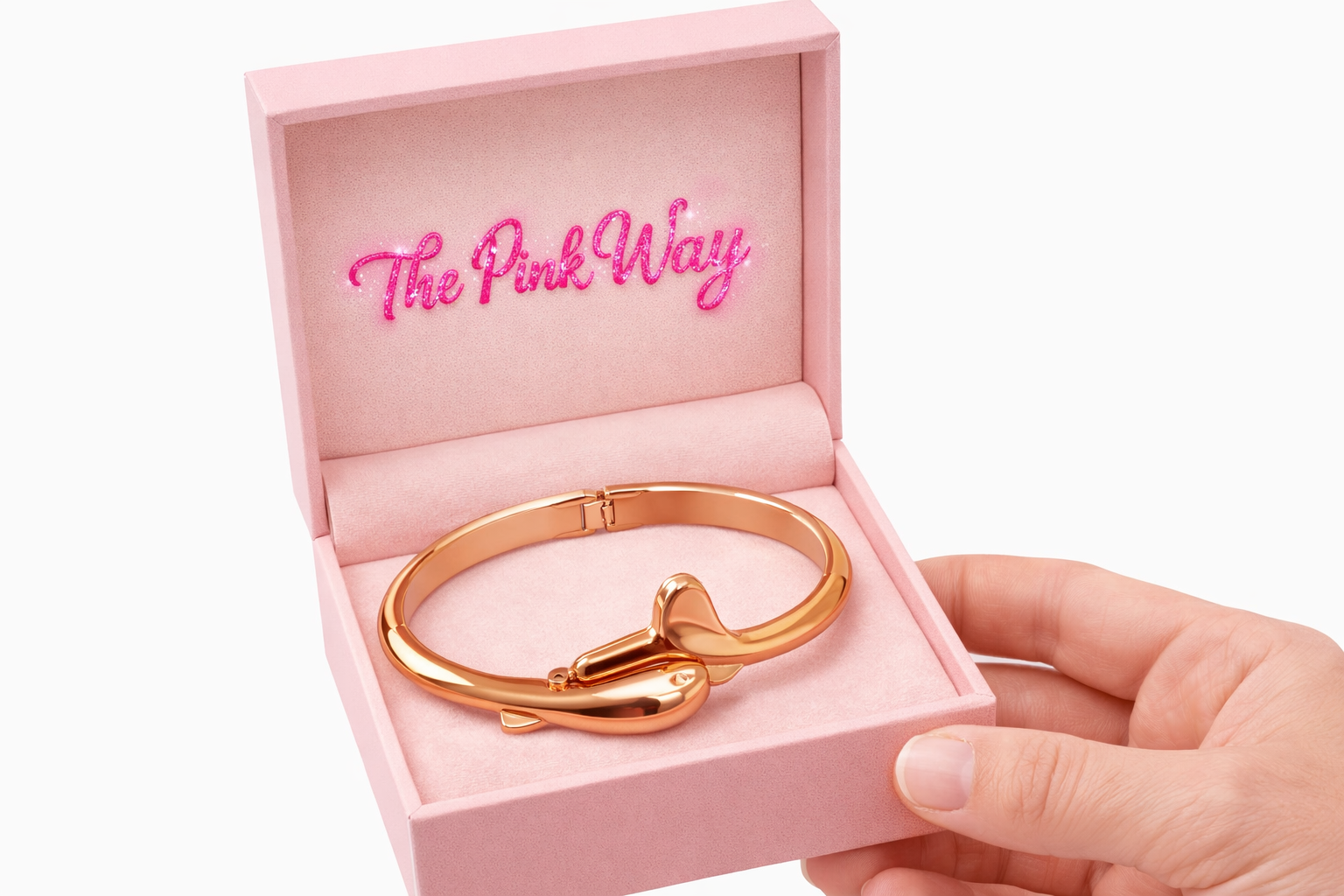 Rose Gold Plated Dolphin Clasp Bracelet