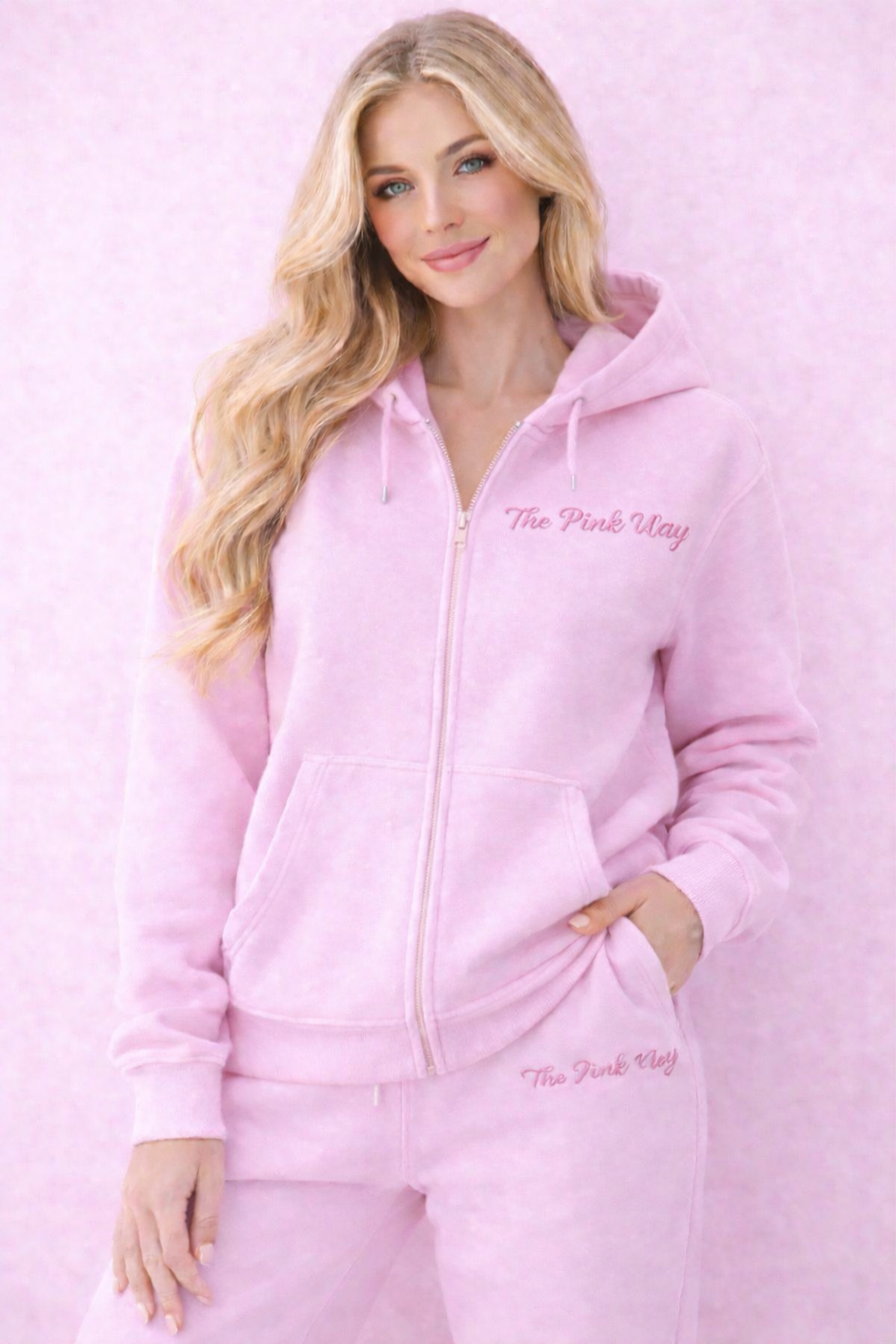 The Pink Way Zip Up Hoodie
