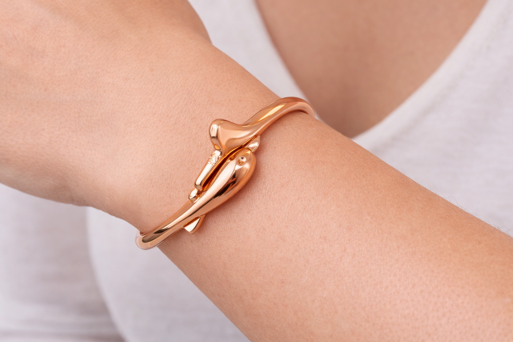 Rose Gold Plated Dolphin Clasp Bracelet