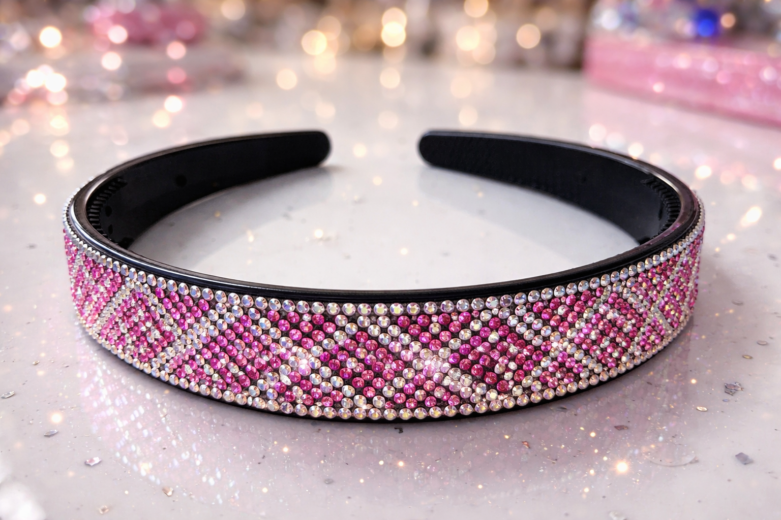 Pink Rhinestone Diamanté Headband
