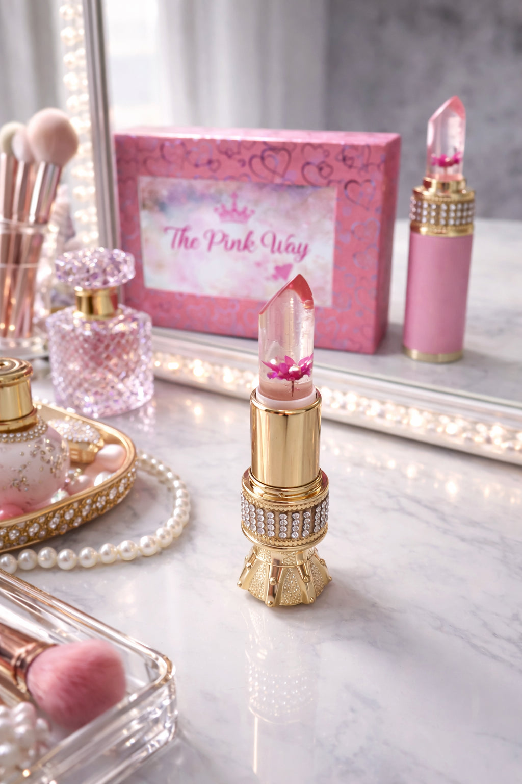 “The Pink Way” Clear Flower Colour Changing Lip Gloss