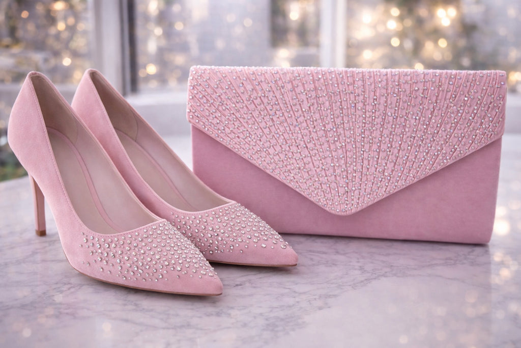 Pink Diamanté Clutch Bag