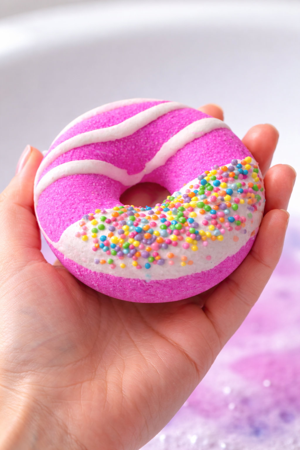 Pink Doughnut Shaped Sweet Bath Bomb