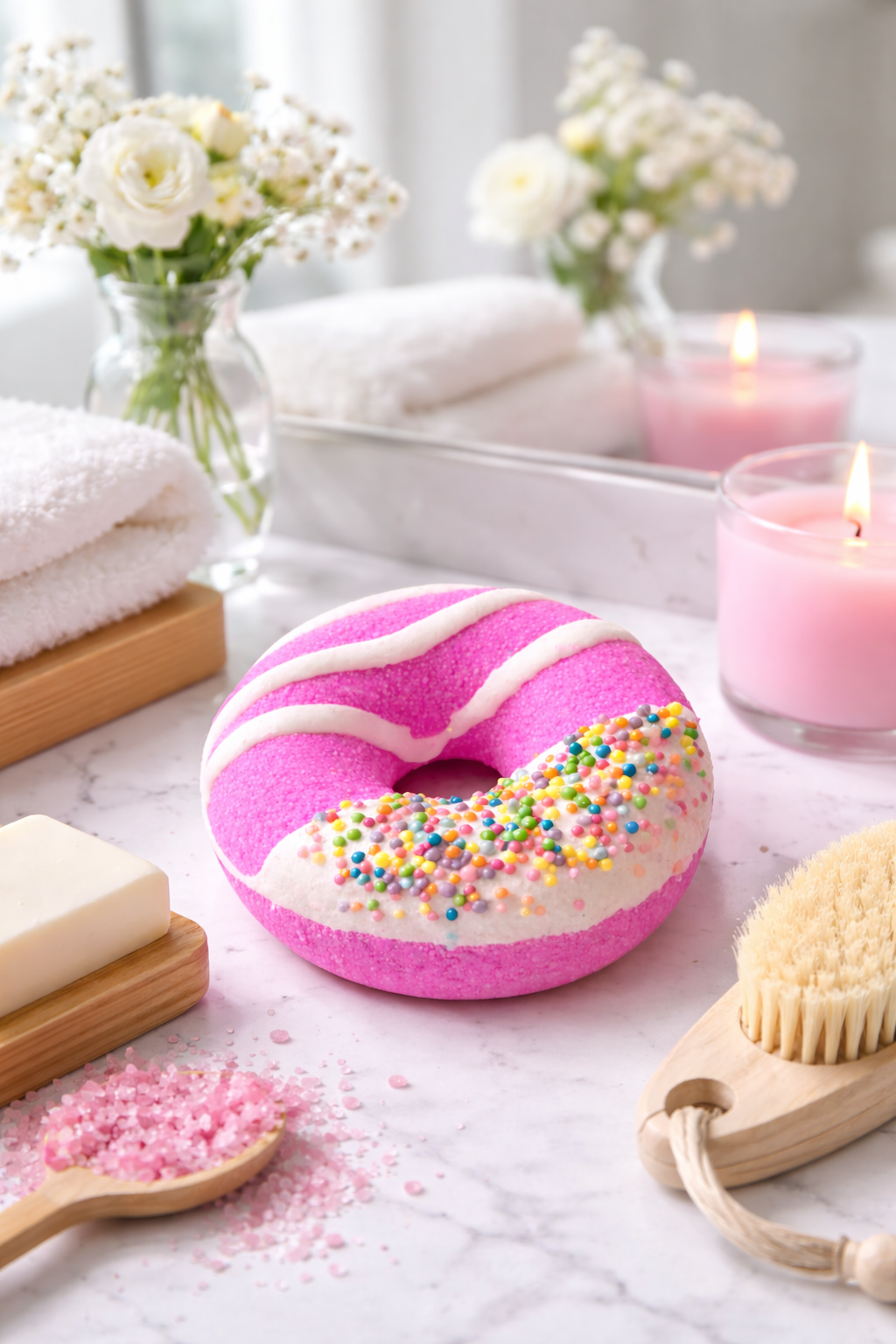 Pink Doughnut Shaped Sweet Bath Bomb